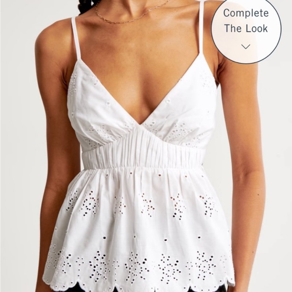Abercrombie & Fitch White Eyelet Camisole